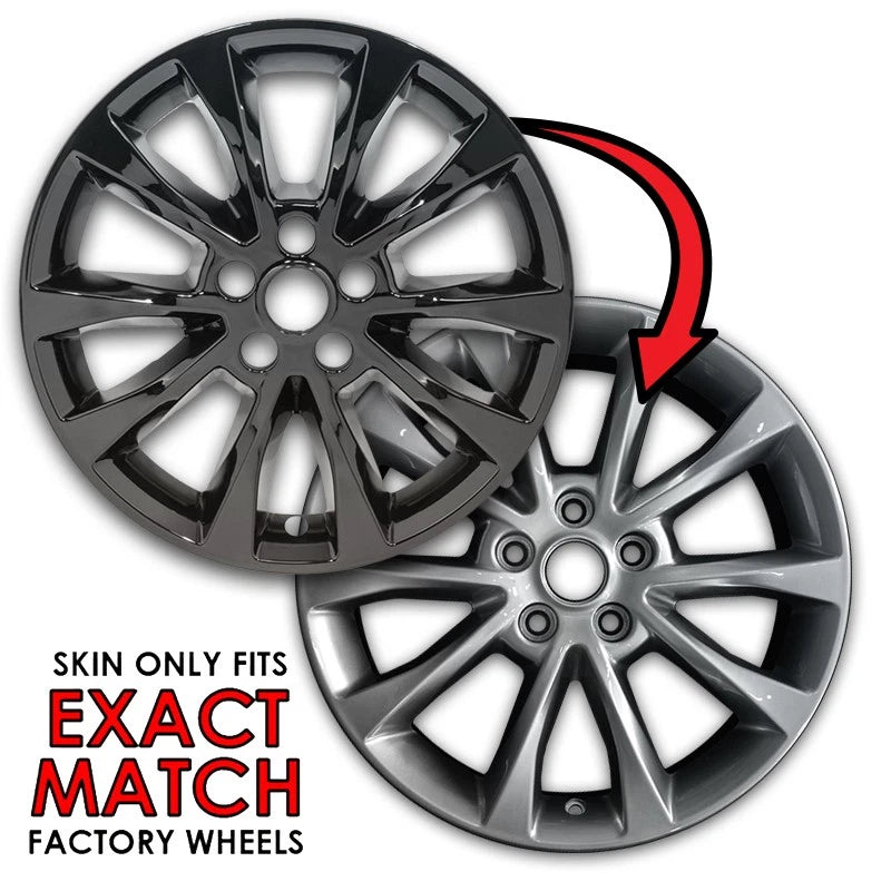 17 Inch Gloss Black Wheel Skins Replacement for Ford Fusion SE (2016–2017)