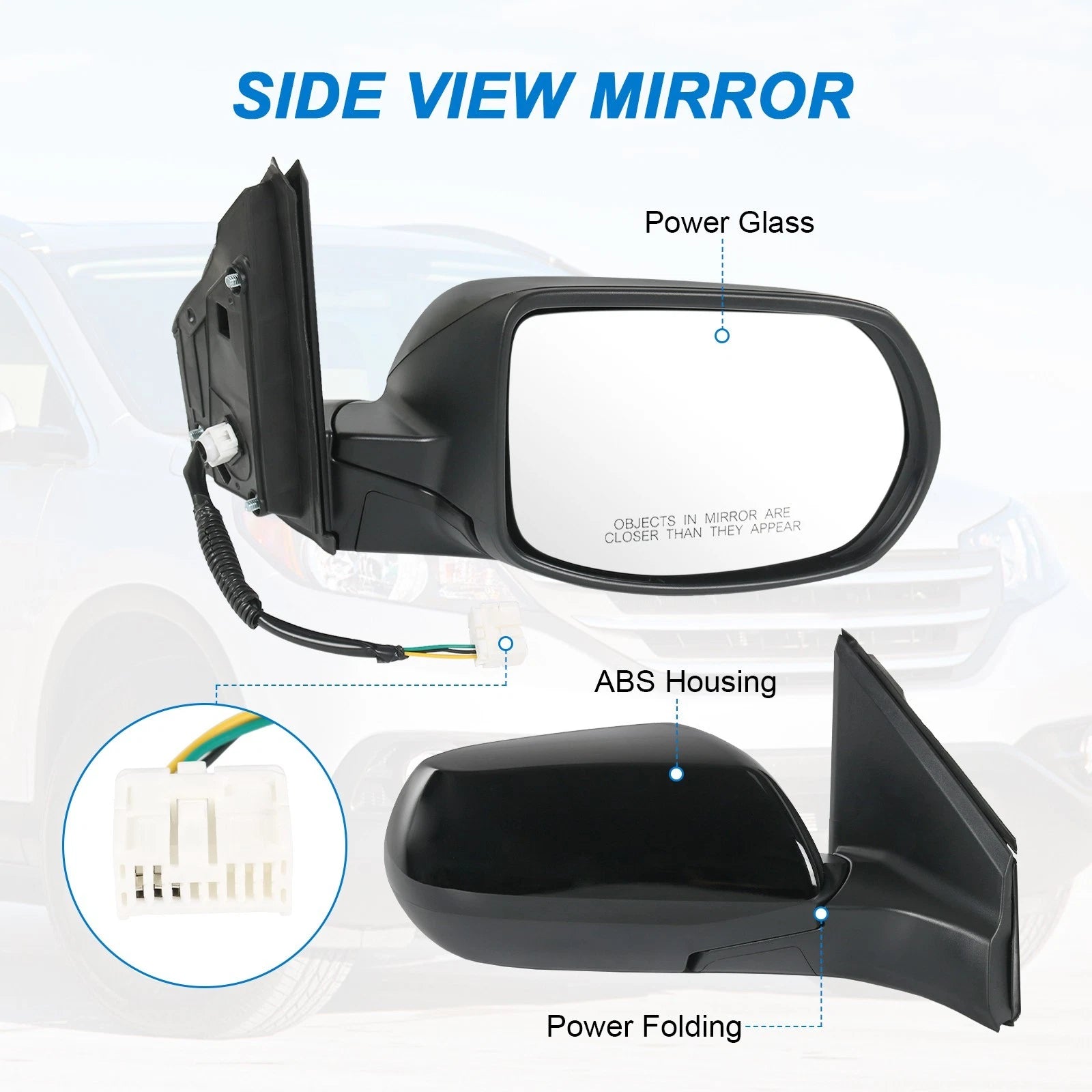 Right Side Mirror for Honda CR-V 2012-2016 (Textured Black)