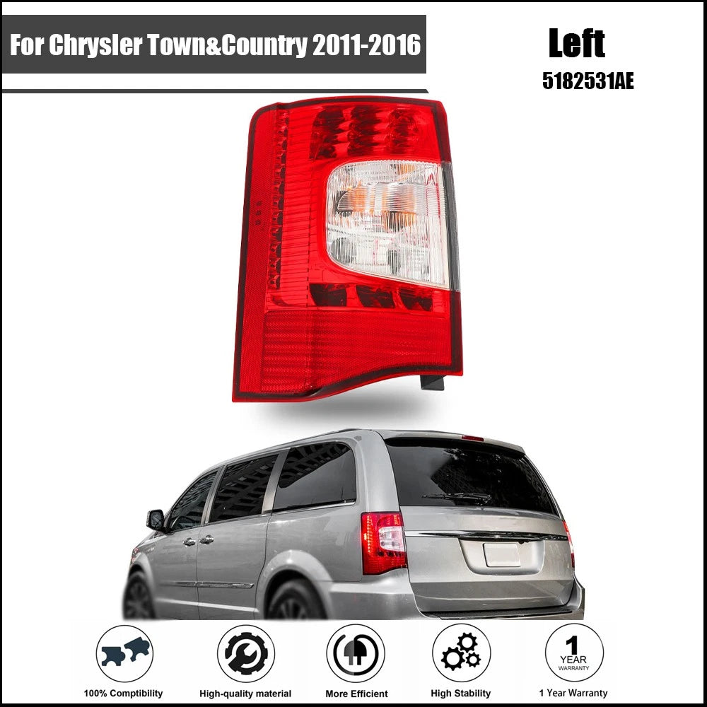 LED Red Left Driver Side Tail Light for Chrysler Town & Country (2011–2016)