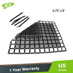Heavy Duty Cargo Net for Pickup Trucks with Cam Buckles & S-Hooks (6.75' x 8')