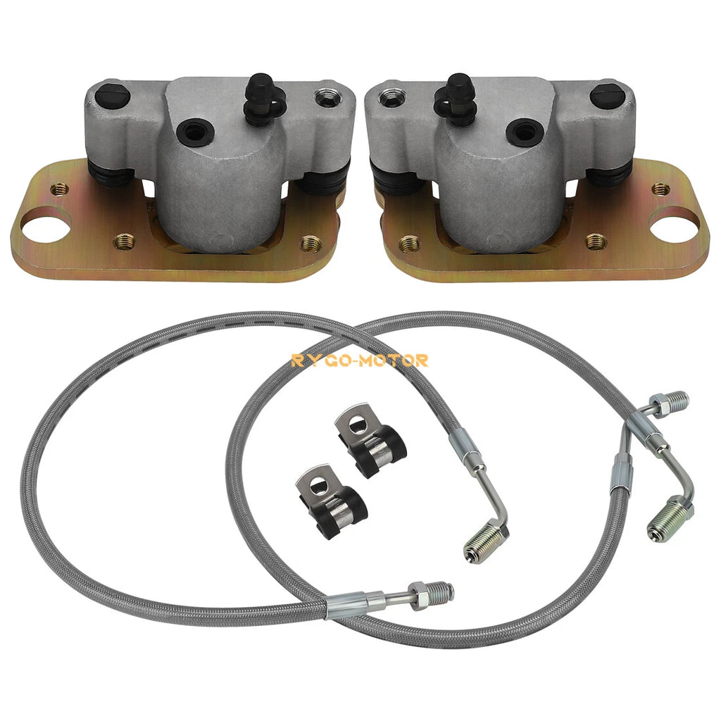 Front Brake Calipers with Hose Lines for Polaris Scrambler 400 500 Magnum 325 330 (1995–2003)