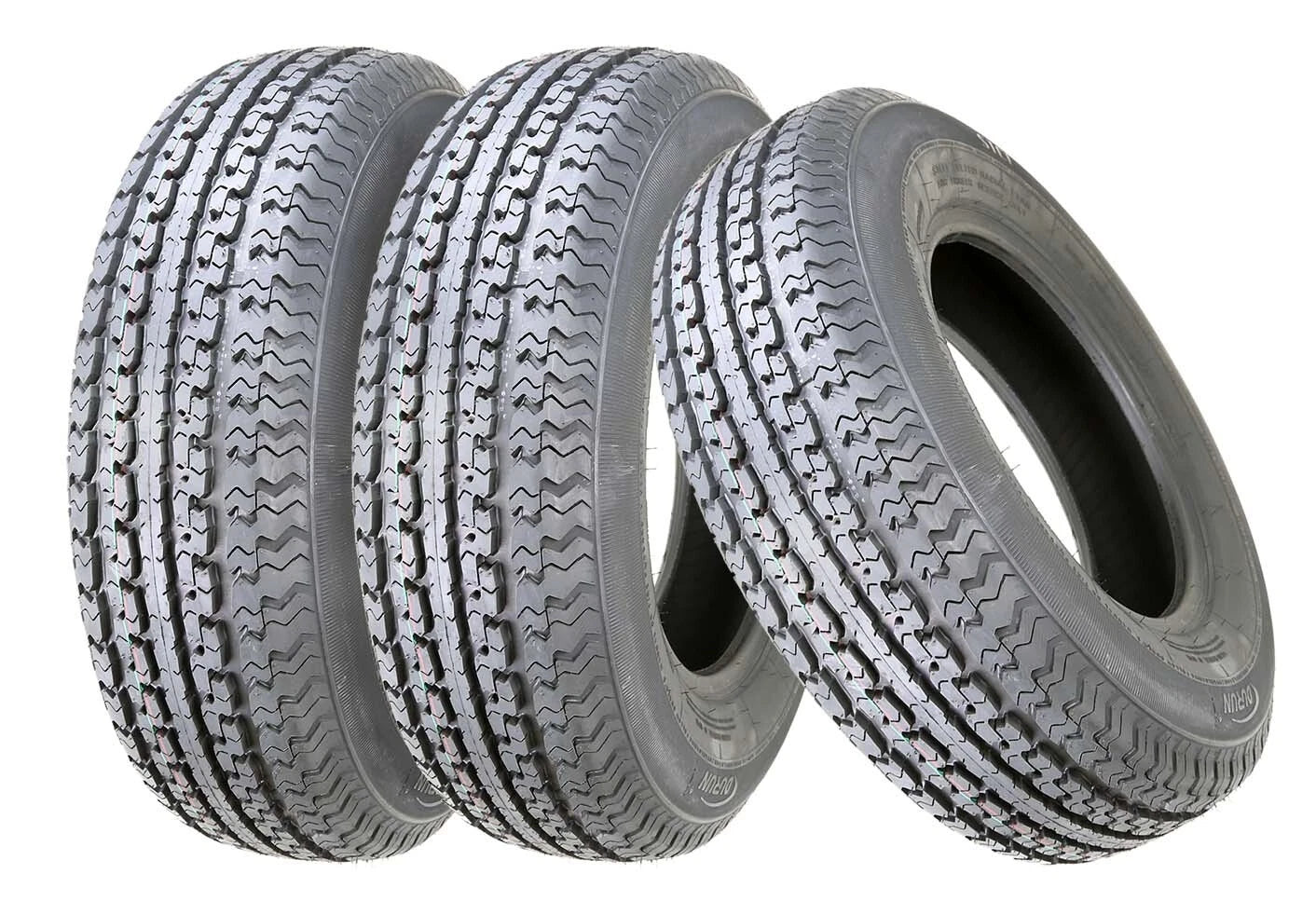 Set of 3 ST205/75R15 Trailer Tires WINDA Radial 8PR LRD w/Scuff Guard