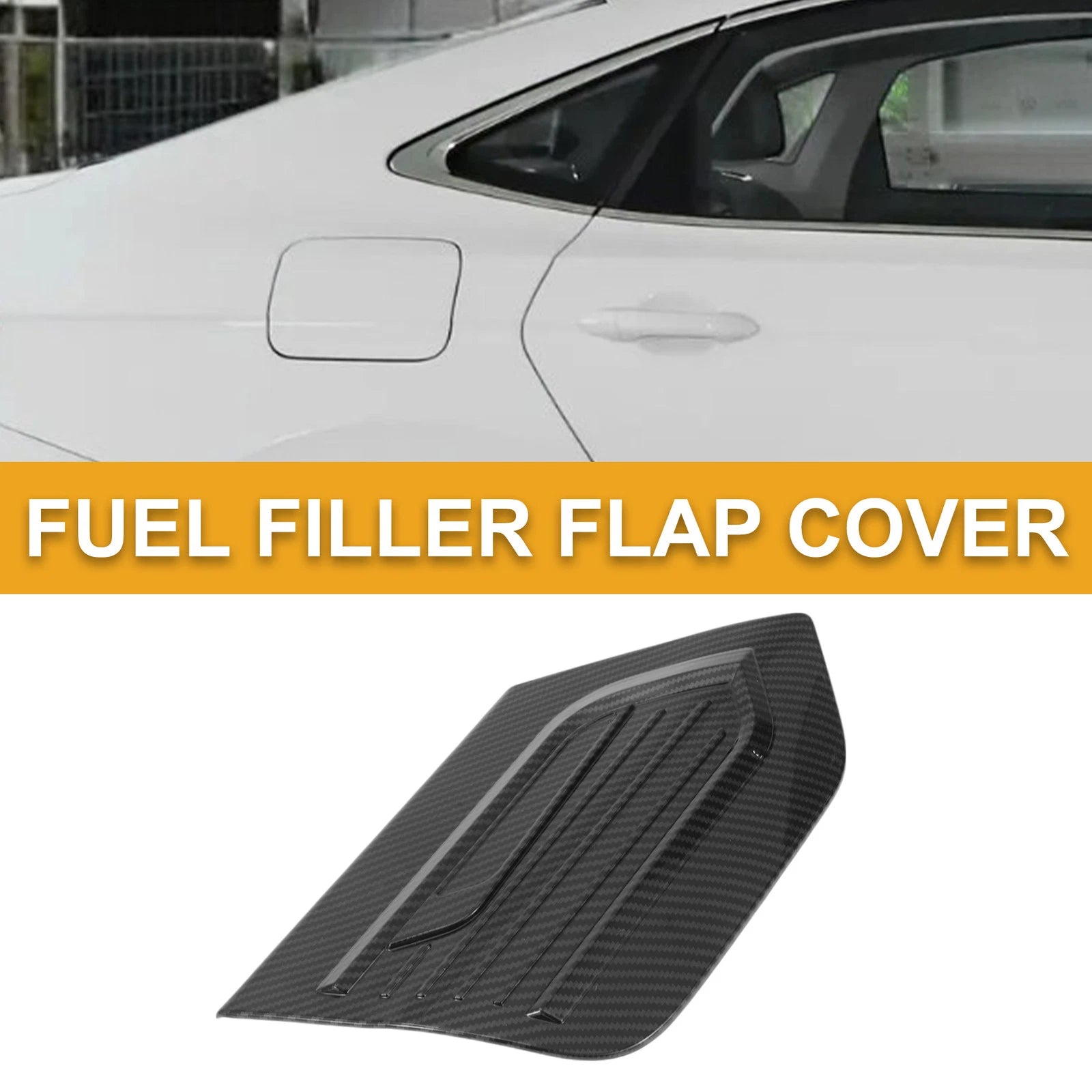 Fuel Tank Door Cap for Honda Fit (2021–2025) Carbon Fiber Black