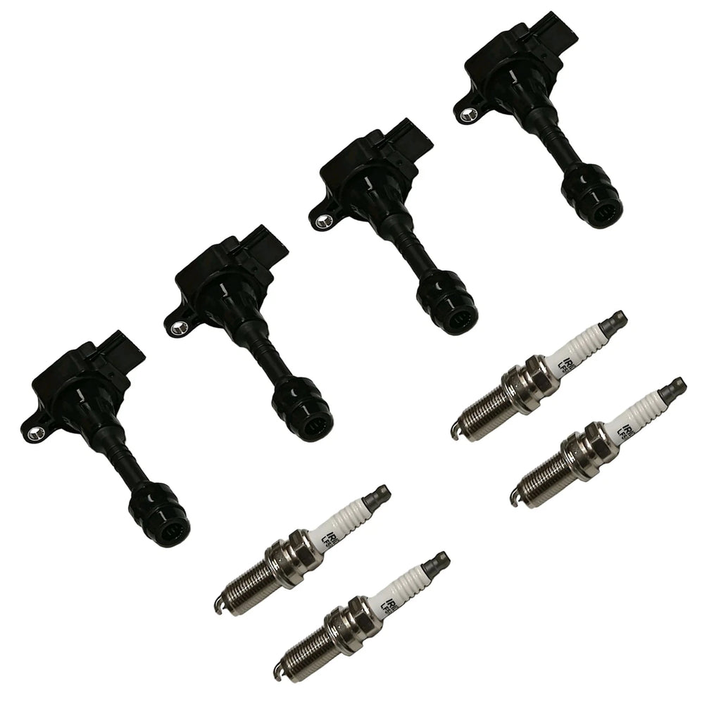 Set of 4 Ignition Coils & Iridium Spark Plugs for Nissan Sentra (2001–2006)