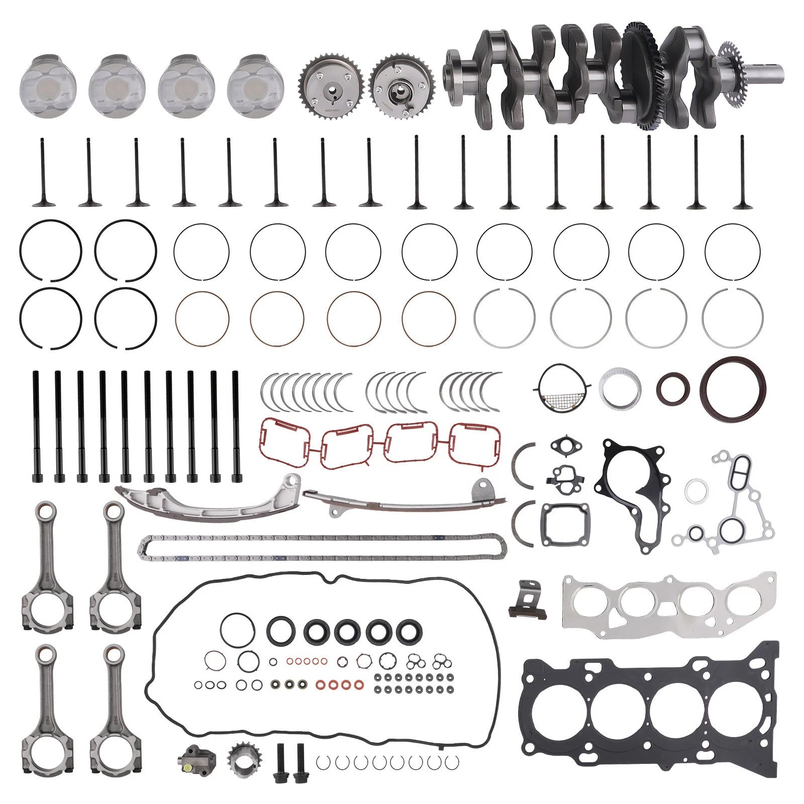 Engine Overhaul Rebuild Kit with Crankshaft & Pistons for Toyota 2AR-FE (2010–2023)