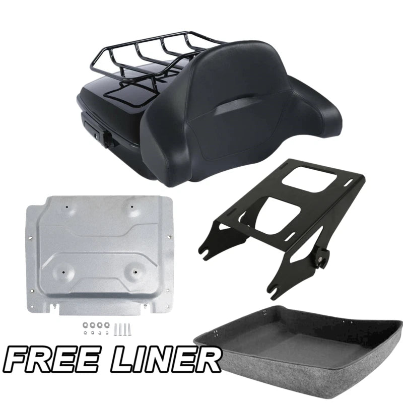 Chopped Trunk Black Rack Plate for Harley Davidson Touring (2014–2023)
