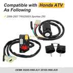 Left Handlebar Switch & Key Switch Kit for Honda Sportrax 250 TRX250EX (2006–2007)