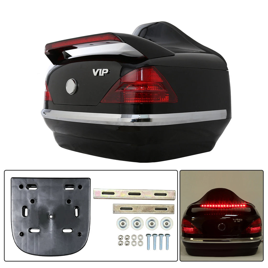 VIP Style Motorcycle Trunk Tail Box w/ Light for Honda (Universal)