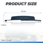 Molded Dash Cover Overlay for Chevy GMC Sierra Silverado (1988–1994) Dark Blue