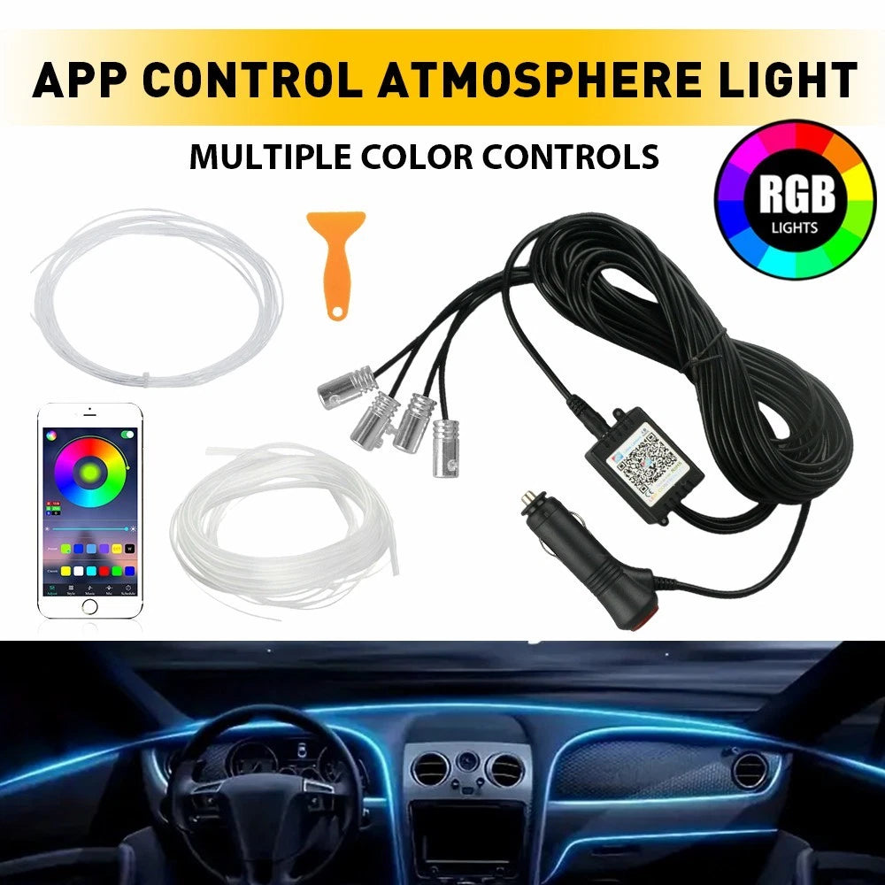 RGB Interior Ambient LED Strip Light for Universal Cars (6M)