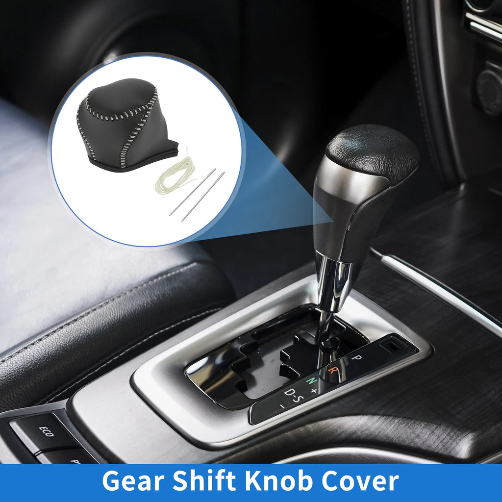 Gear Shift Knob Cover for Toyota CH-R (2017–2021) Black Beige Faux Leather