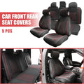 Set of 5 Front Rear Seat Covers for Toyota Tacoma (2005–2024) Black Red