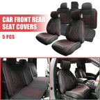 Set of 5 Front Rear Seat Covers for Toyota Tacoma (2005–2024) Black Red