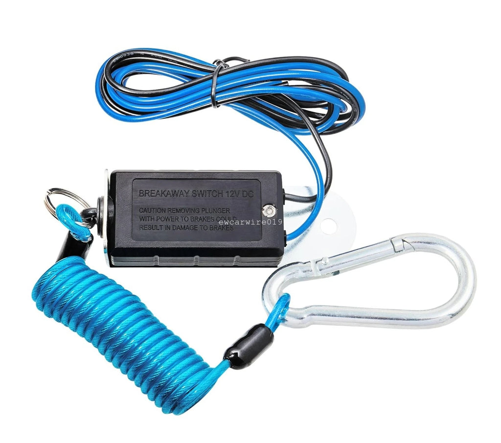 Emergency Electric Brake Switch for RV Trailer with 4 FT Safety Lanyard