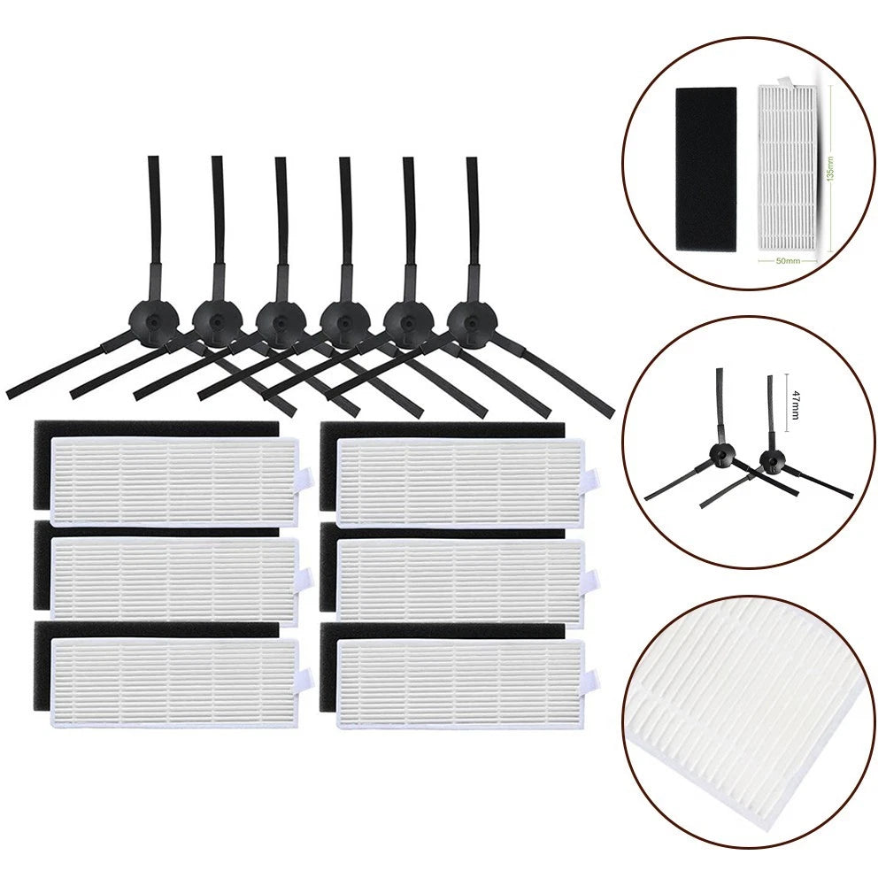Side Brushes for Household Cleaning Tools (Package Includes Filter)