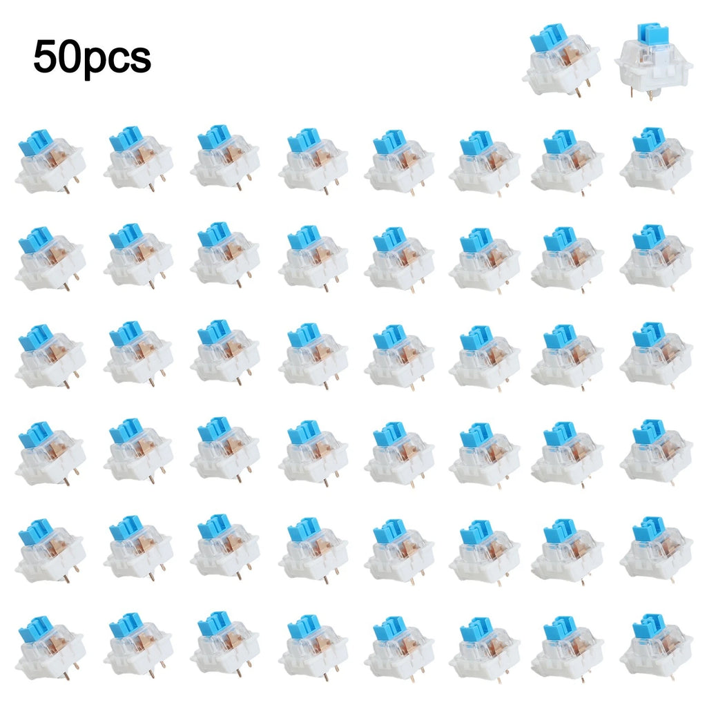 50X 3 Pin Tactile Mechanical Keyboard Switches with Clear Housing