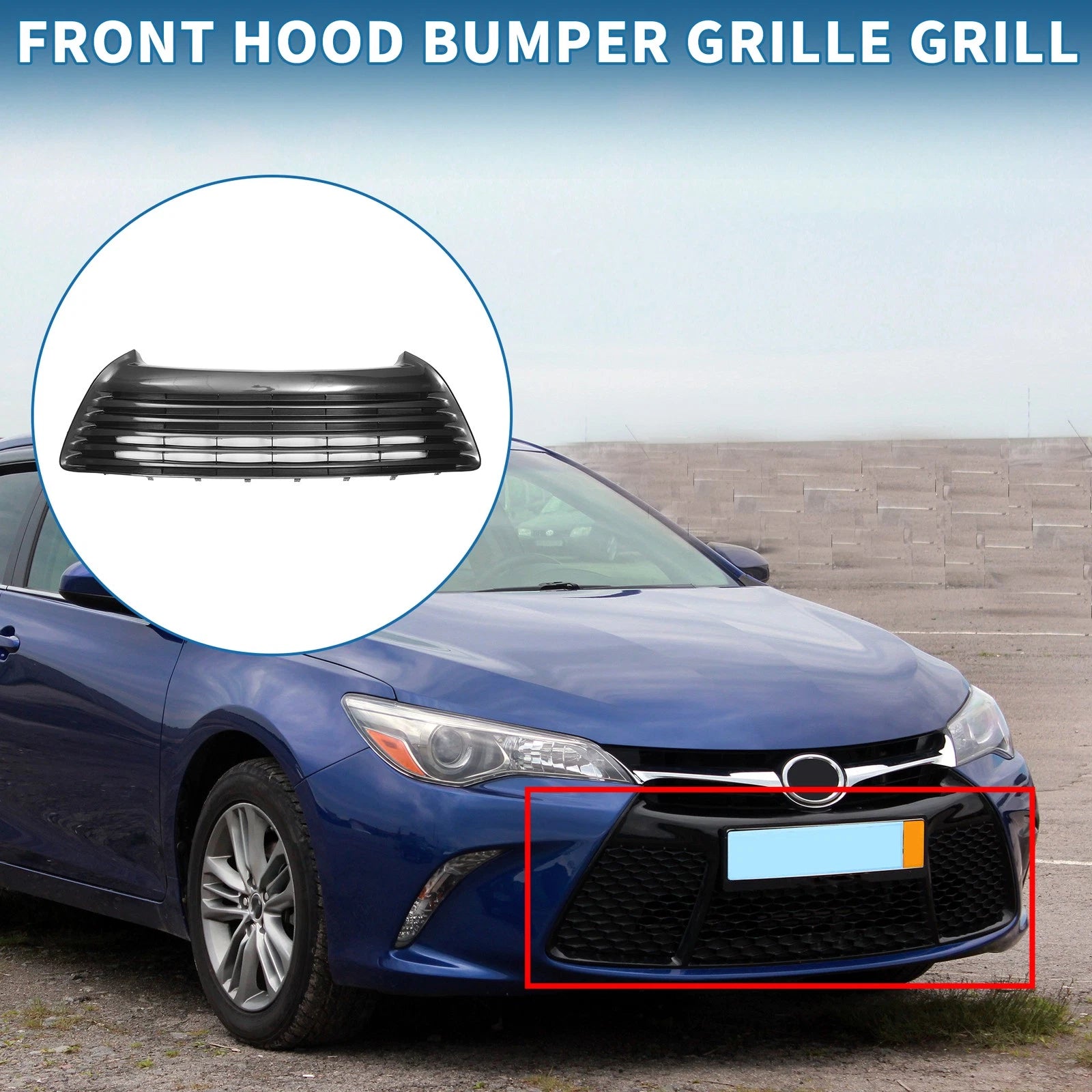 Front Hood Bumper Grille for Toyota Camry (2015) - Black