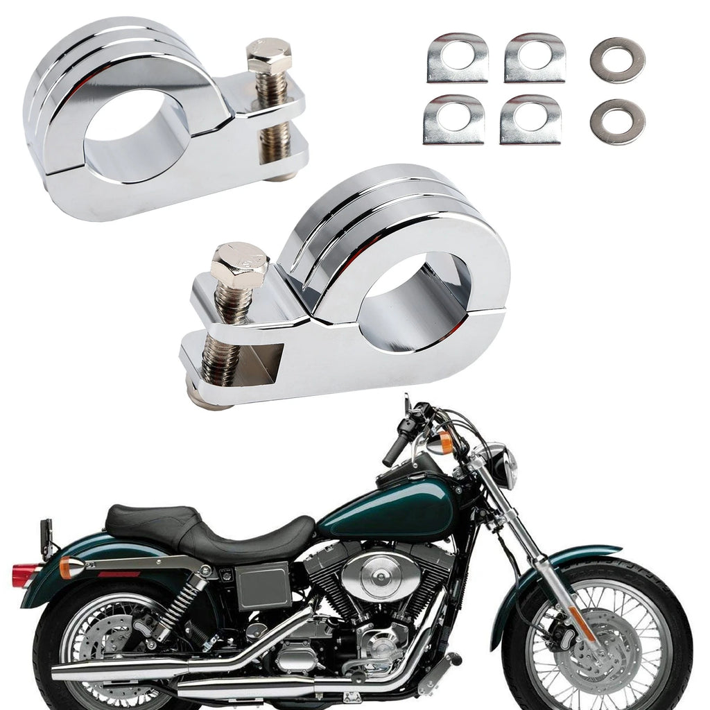 1.25" Engine Crash Bar Foot Peg Mount Clamp for Harley Dyna