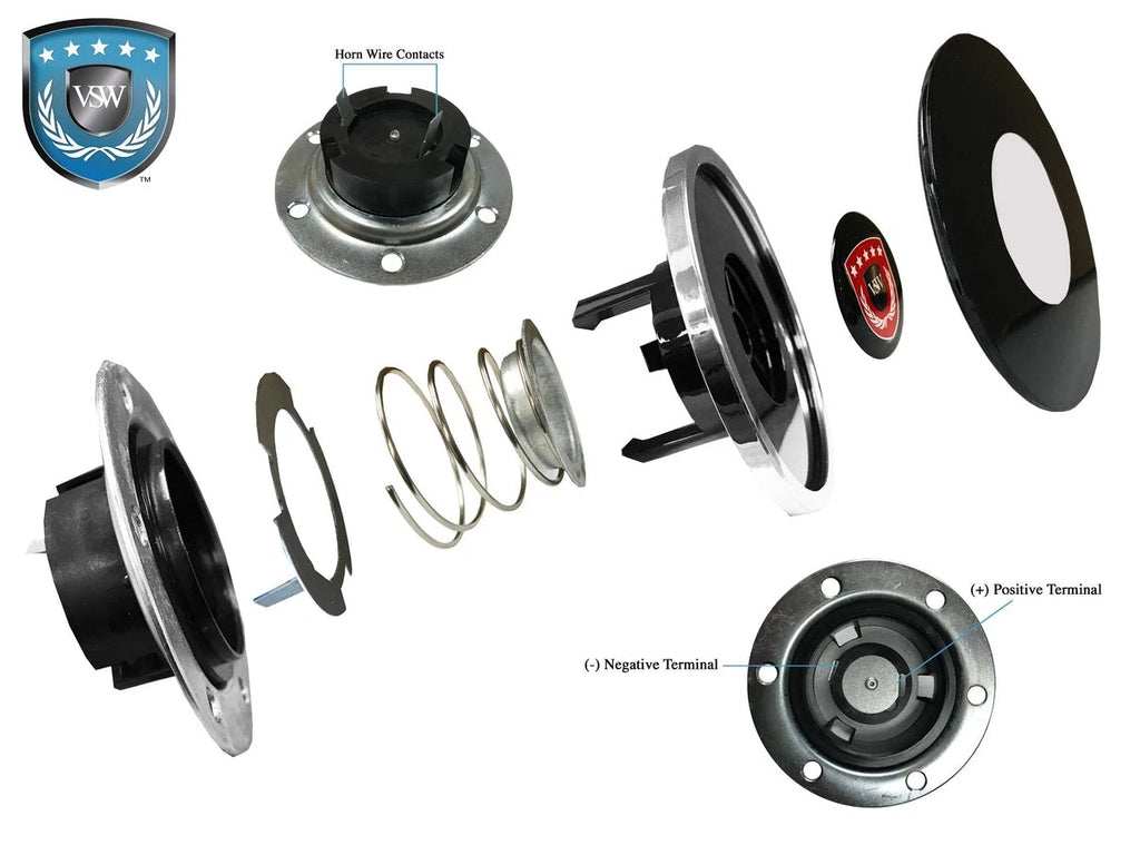 Deluxe Horn Button Replacement with Running Pony Emblem for Ford Mustang (2005–2014)