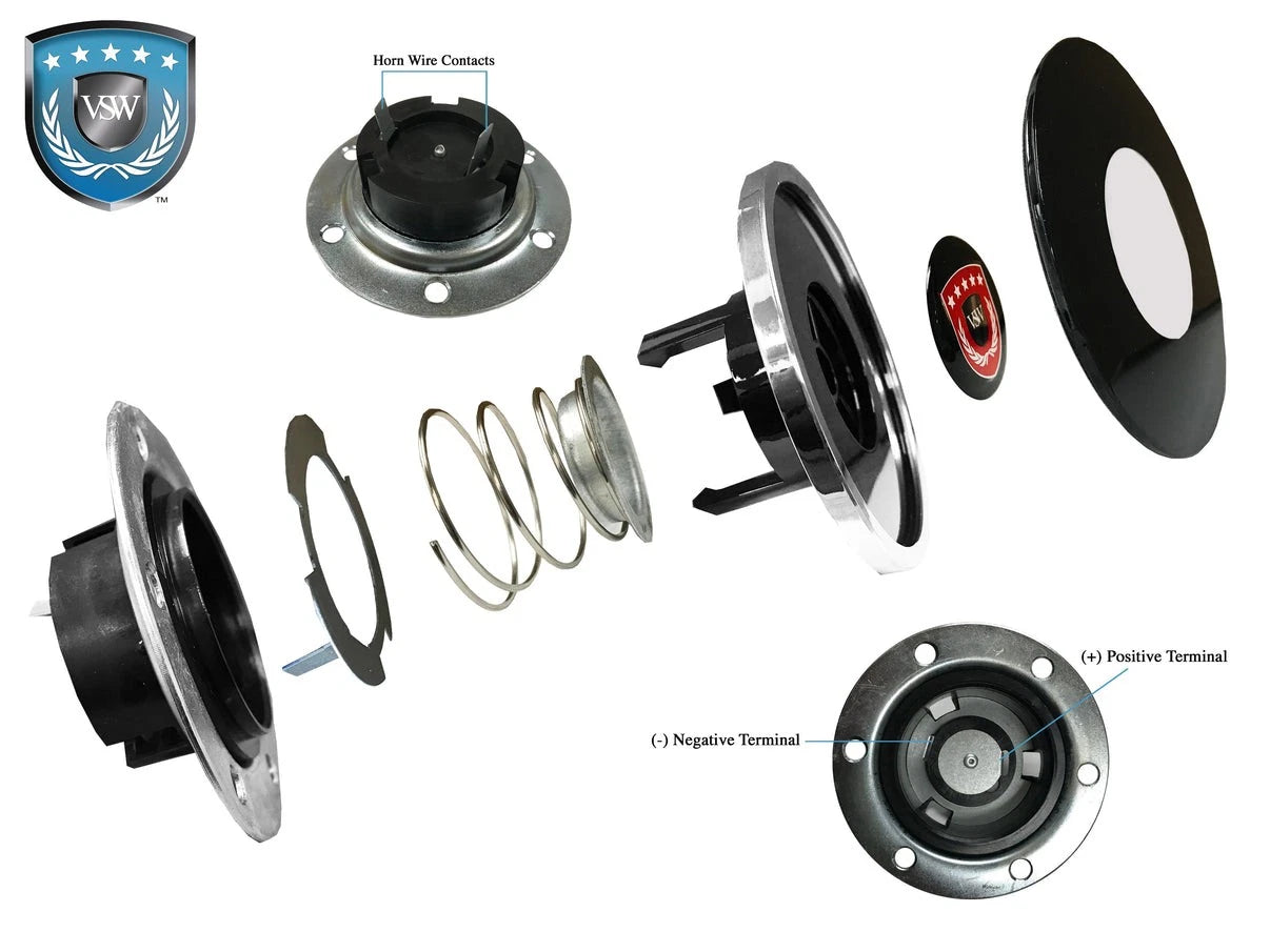 Deluxe Horn Button Replacement with Running Pony Emblem for Ford Mustang (2005–2014)