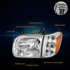 OE Style Headlights for Toyota Sequoia/Tundra (2005–2007) Chrome/Amber
