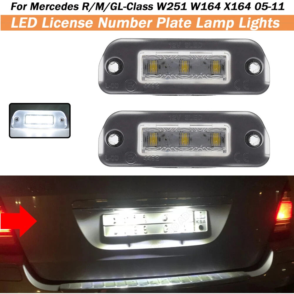 2X SMD LED License Plate Light for Benz GL ML R Class (2006–2012)