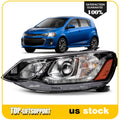 Left Driver Black Headlight with Bulbs for Chevrolet Sonic (2017–2020)