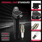 Set of 4 Ignition Coils & Spark Plugs for Kia Rio (2006-2011)