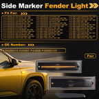 Set of 2 Side Marker Fender Lights GM2550115 for Chevrolet Blazer (1987–1991) Smokey Lens