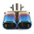 Stainless Steel Dual Exhaust Pipe Tail Muffler Tip for Car (Blue)