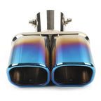 Stainless Steel Dual Exhaust Pipe Tail Muffler Tip for Car (Blue)