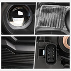 Projector Headlights for GMC Sierra (2014–2019) Black Housing Clear Corner Signal
