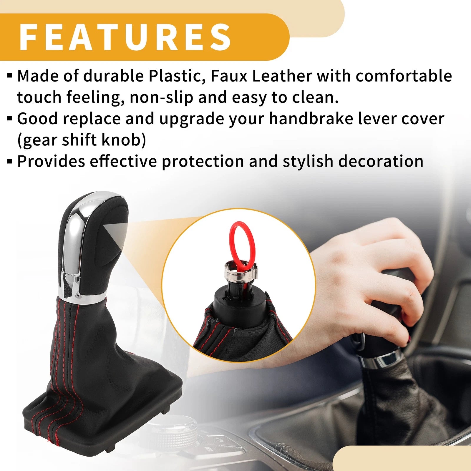 Automatic Gear Shift Knob with Cover for Volkswagen Tiguan (2012–2015)