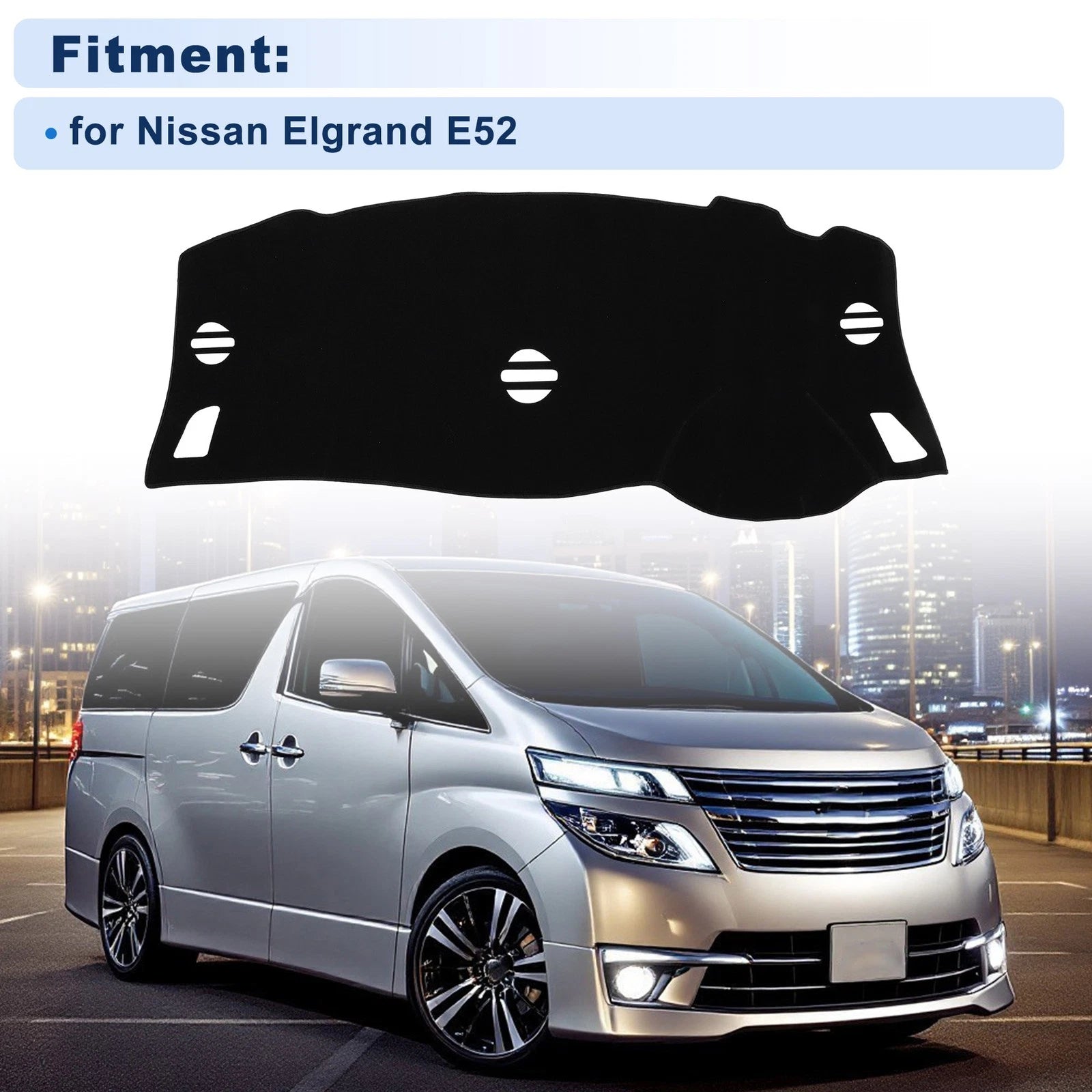 Dash Cover for Nissan Elgrand E52 (2010–2014) Polyester Black