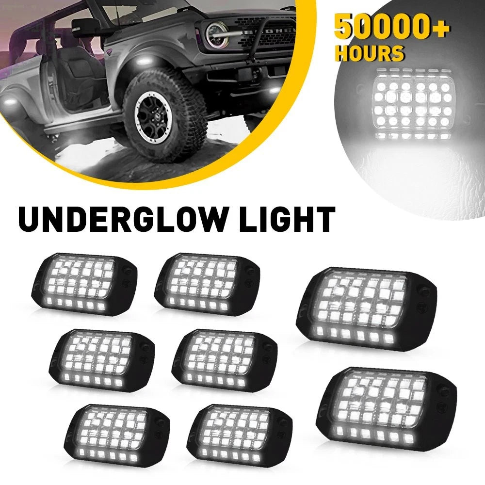 White LED Neon Light Underglow Lamp Kit for Chevy Blazer Camaro Express Tahoe