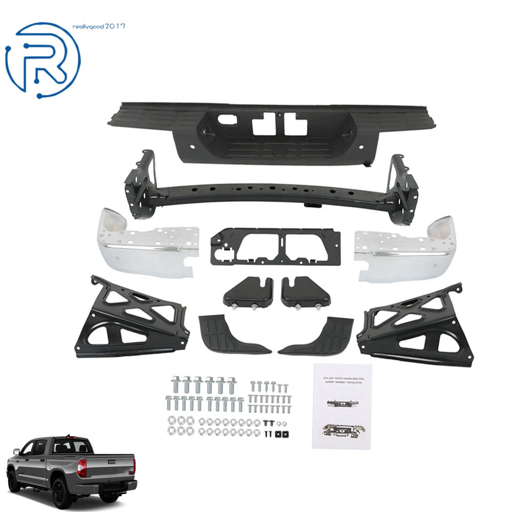 Rear Step Bumper Assembly with Sensor Holes for Toyota Tundra (2014–2021)
