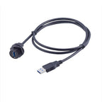 USB 3.0 Type A Panel Mount Connector Female Socket with Cable CAP