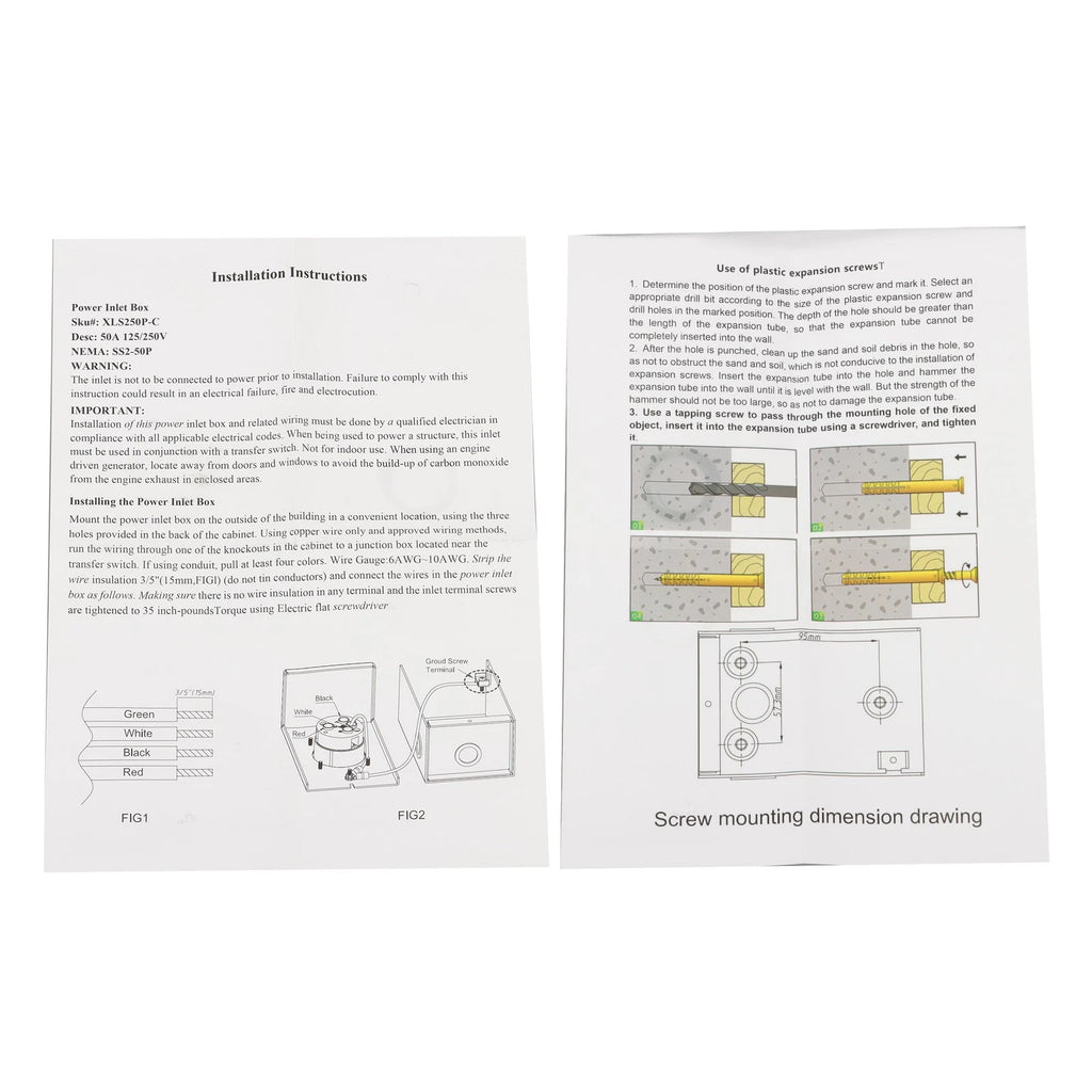 15 Ft Generator Power Extension Cord for Generator
