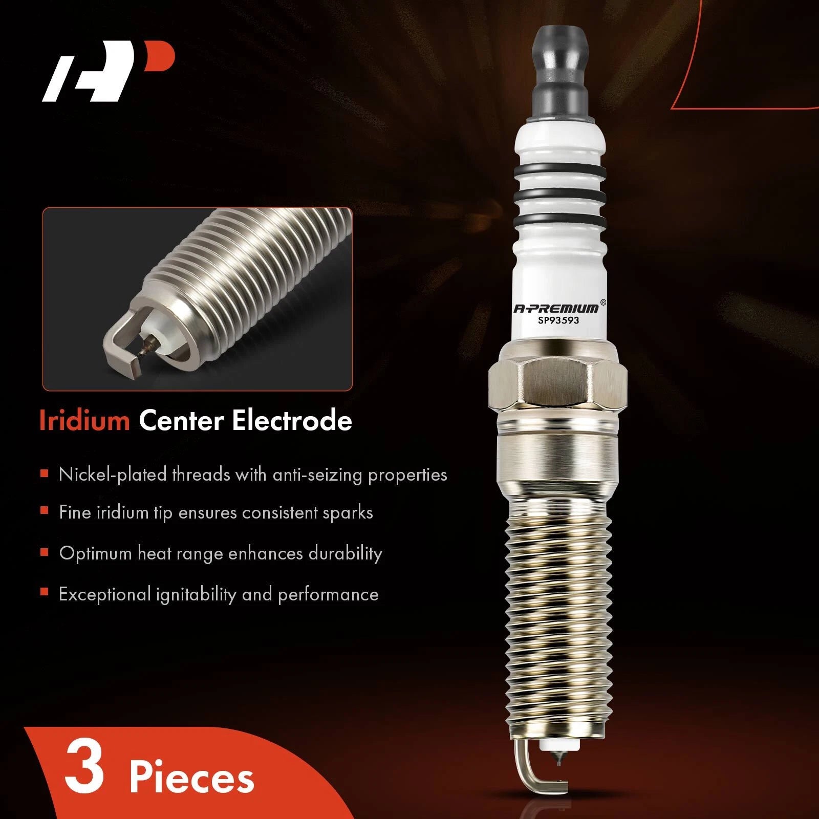 3X Iridium Platinum Spark Plugs for Ford Focus (2015–2018) Fiesta (2014–2017)