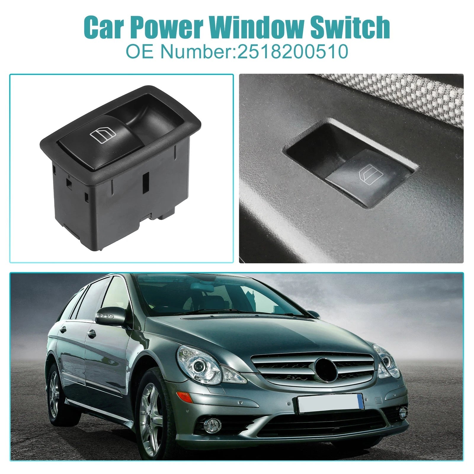 Passenger Side Power Window Switch for Mercedes-Benz ML320 ML350 (1998–2005) No. 2518200510