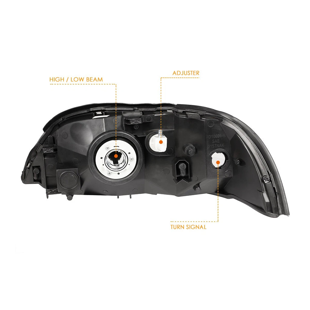 Headlight for Toyota Sienna (2006–2010) Smoked Lens Clear Corner