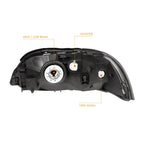 Headlight for Toyota Sienna (2006–2010) Smoked Lens Clear Corner
