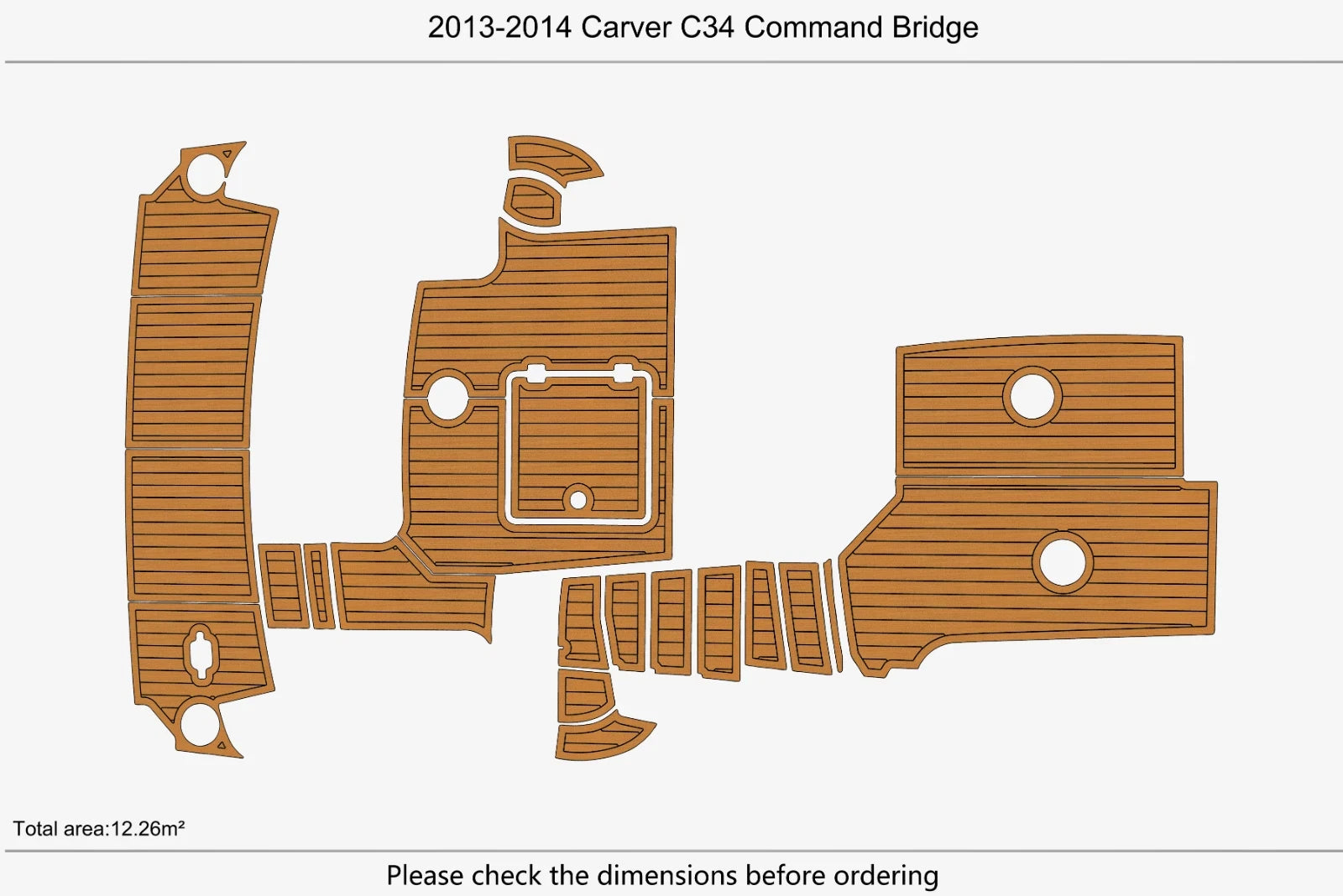 EVA Pad Foam Teak Deck Floor for Carver C34 (2013)