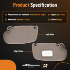 Set of 2 Sun Visors for Dodge Ram 1500 2500 3500 (2002–2009)