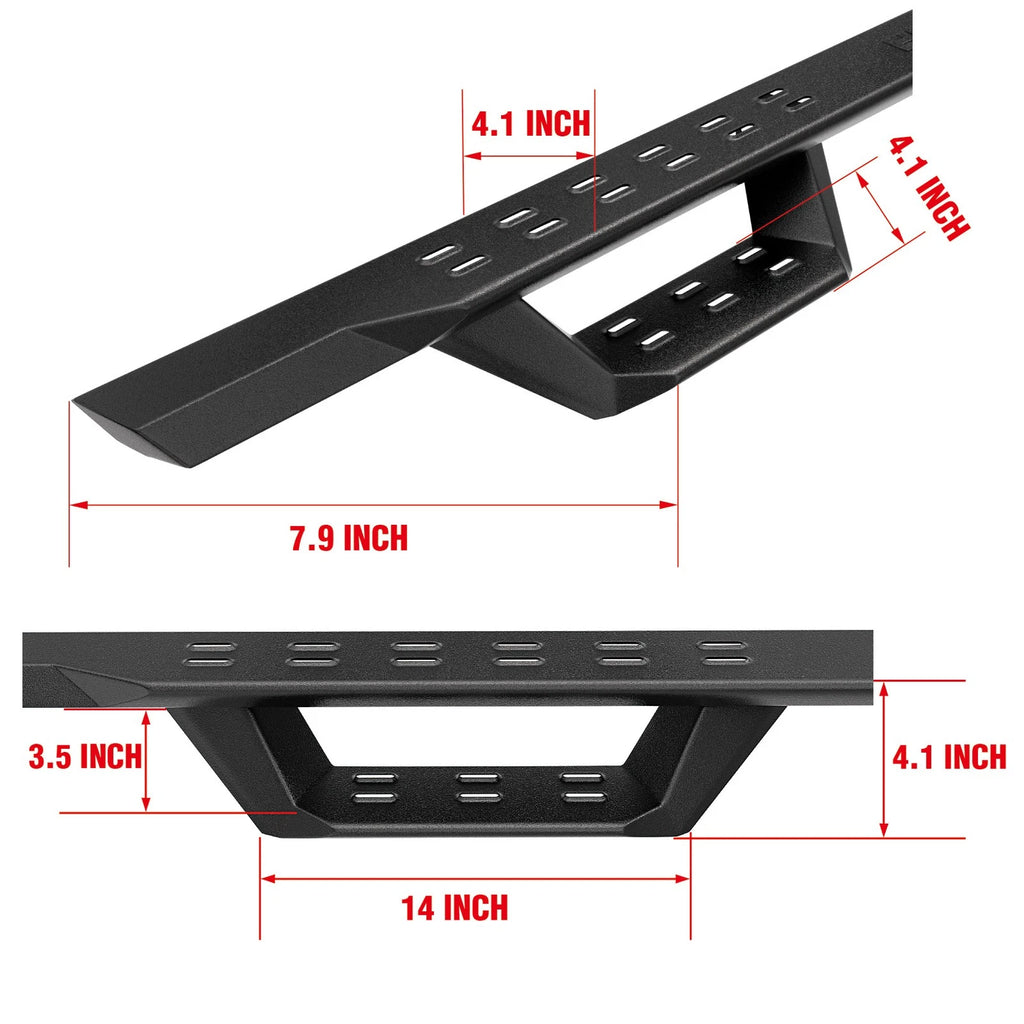 Black Overland Slider Drop Steps for Jeep Wrangler JK (2007-2018)
