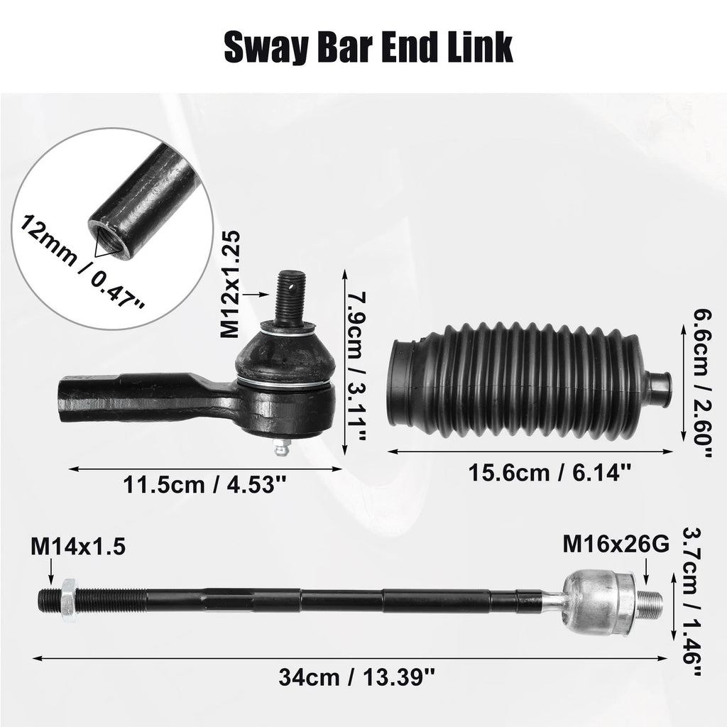 6 Pcs Tie Rod End Link for Nissan Altima 