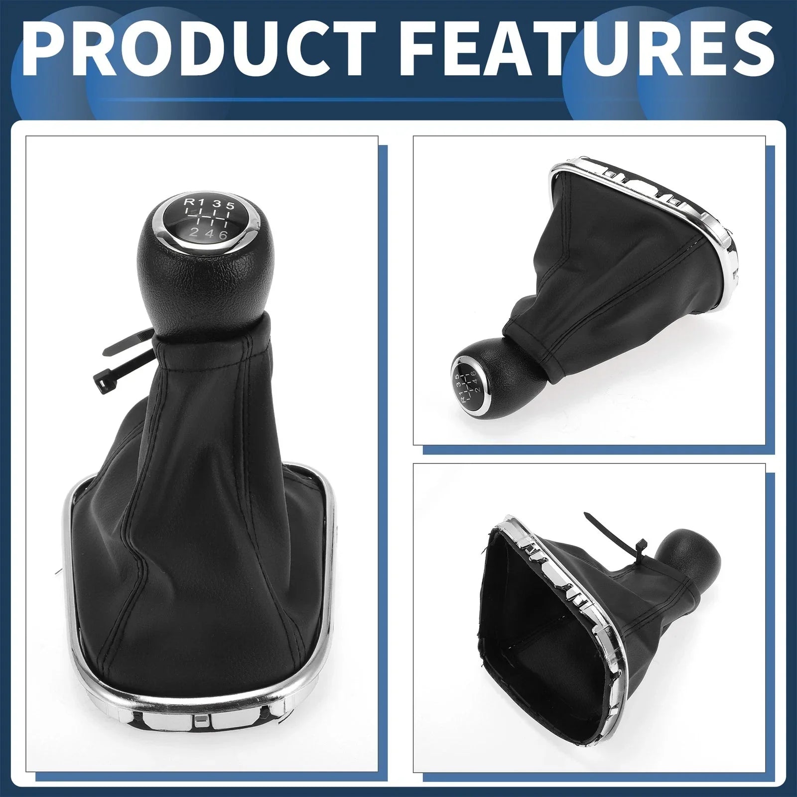 6 Speed Gear Shifter Knob & Cover for Chevrolet Cruze (2010-2015) Black