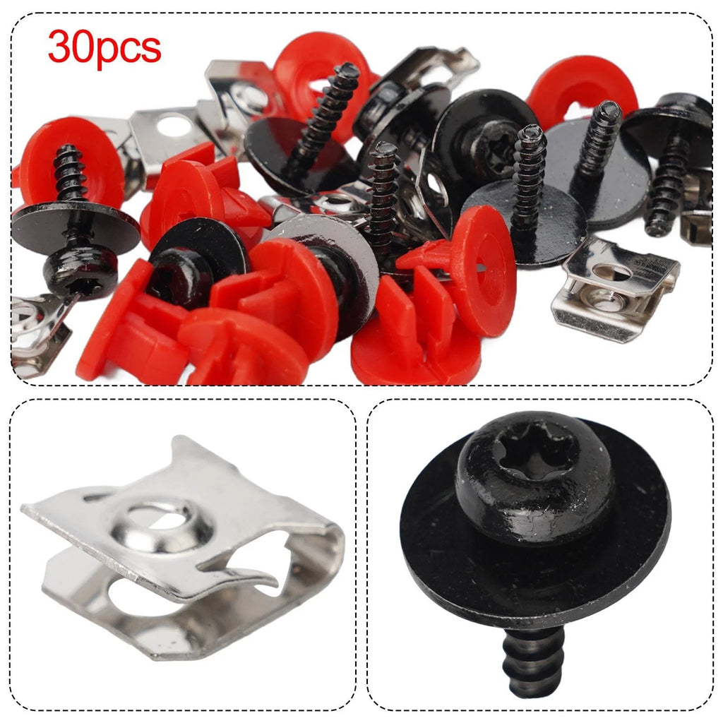10x Engine Undertray Cover Screw Bolt Nut Clamp Kit for Ford