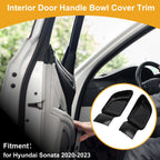 Interior Door Handle Bowl Cover Trim for Hyundai Sonata (2020–2023) Carbon Fiber Black