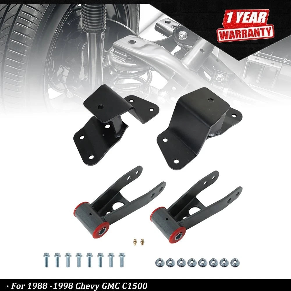 4" Lowering Drop Shackles & Hangers for Chevy GMC C1500 (1988â1998)